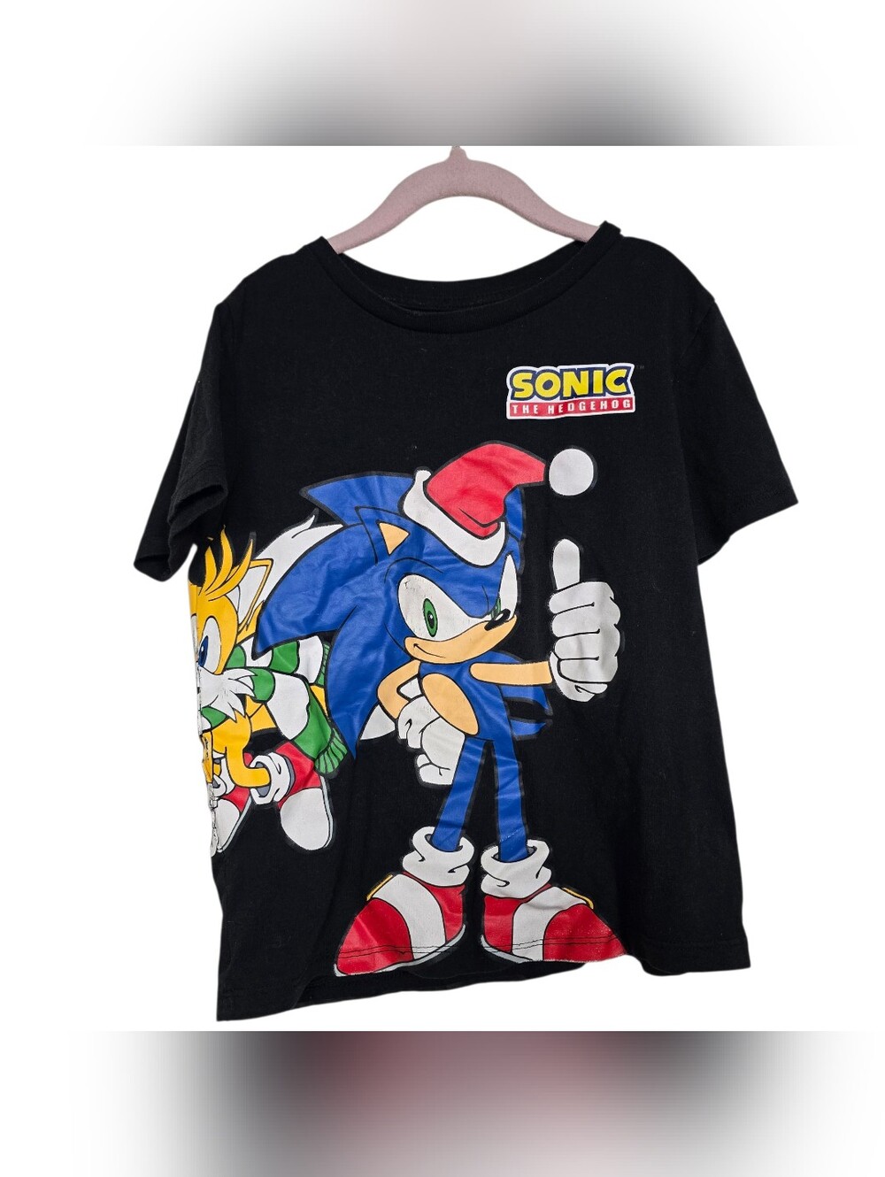 Sonic The Hedgehog Christmas Theme Short Sleeve Shirt Boys 6/7